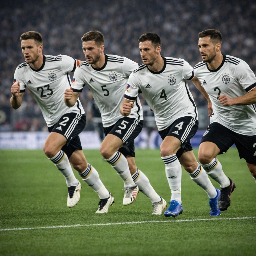 German players executing high-intensity press