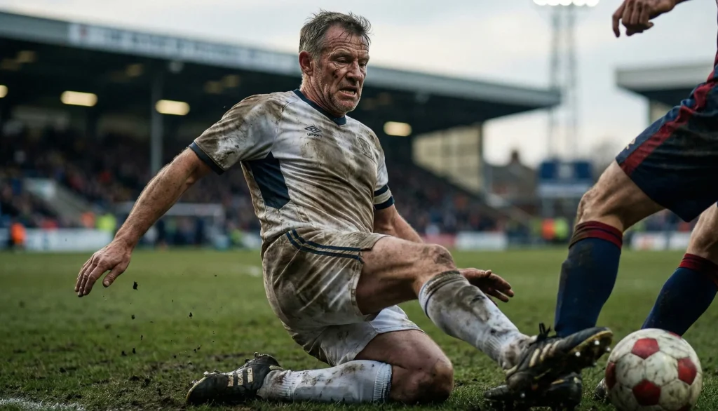 Experienced footballer in action during competitive match