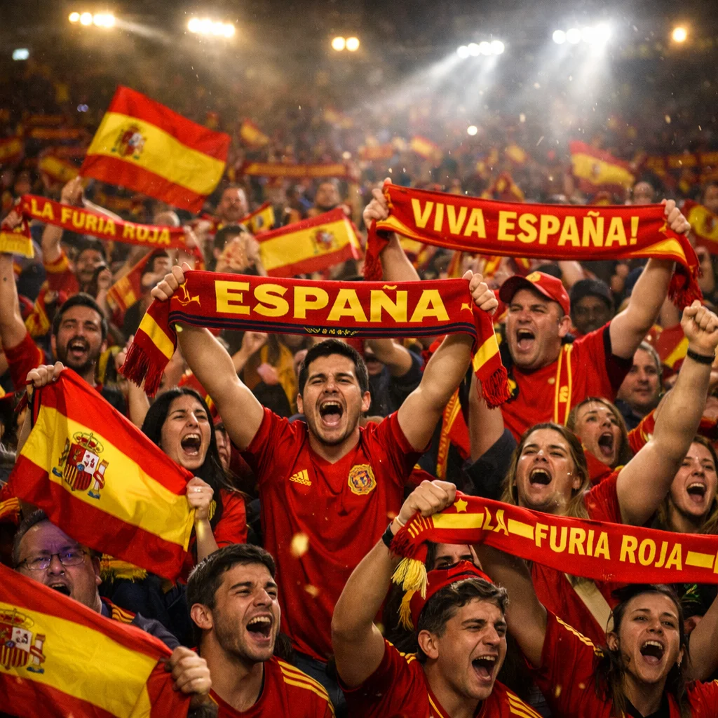 Passionate Spanish football fans creating intense atmosphere