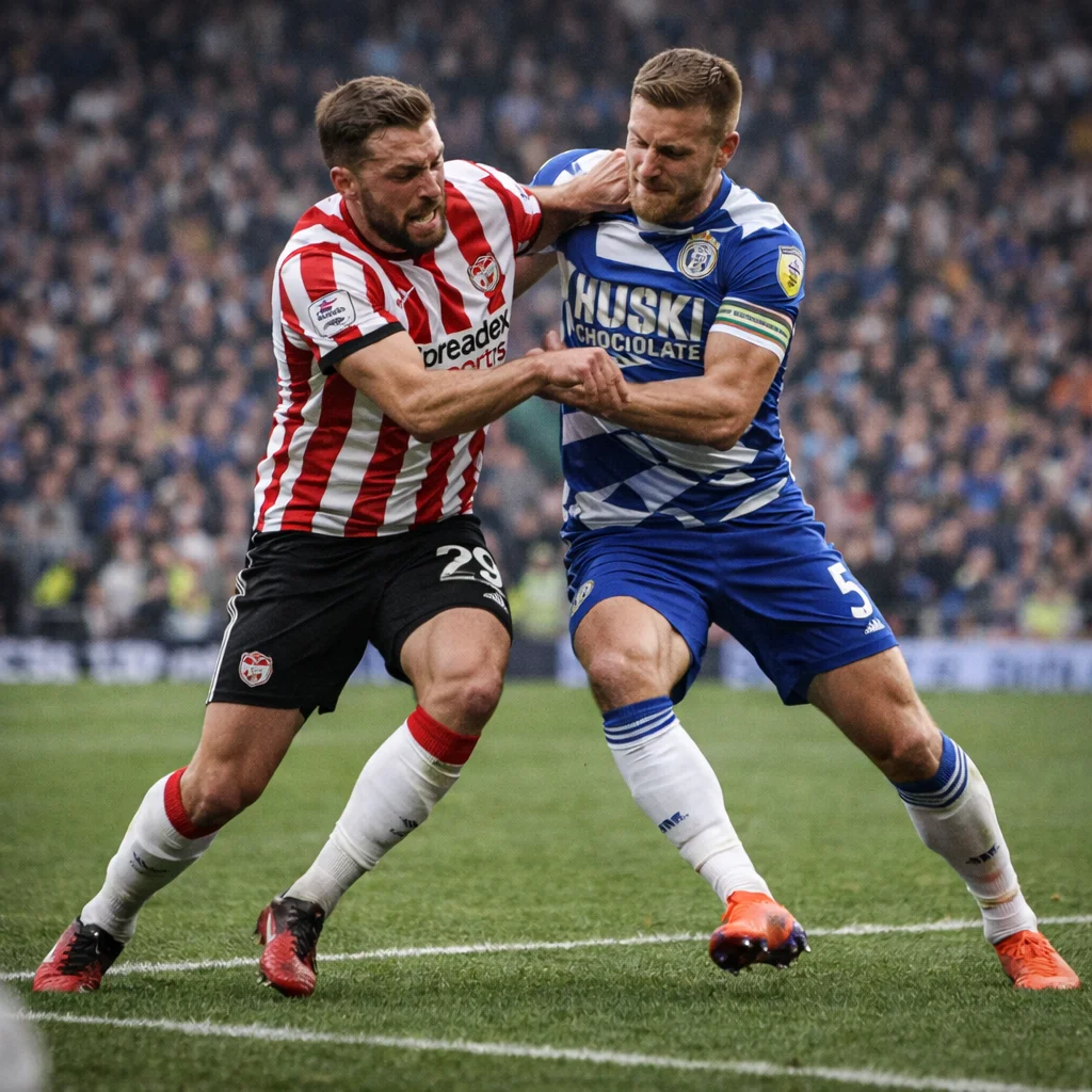 Physical challenge between two Championship players