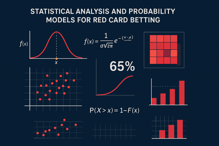 Statistical analysis graphs and probability models for red card betting predictions