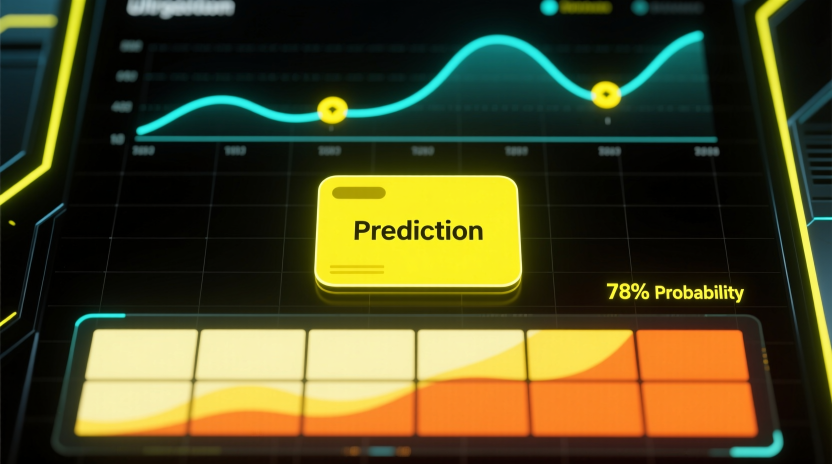 Modern data visualization dashboard showing player card statistics graphs and predictive analytics